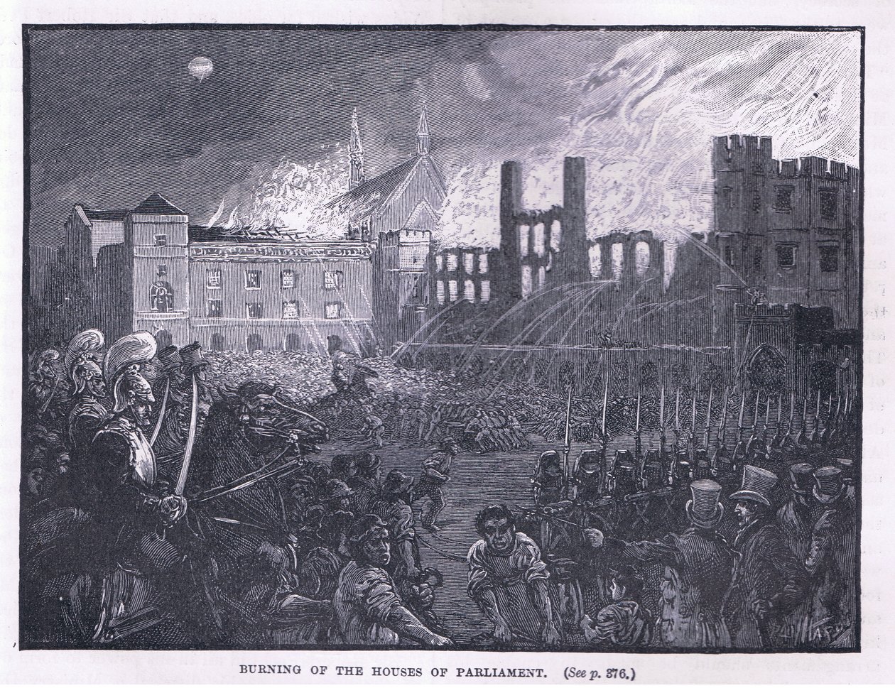 Incendio delle Case del Parlamento, 1834 da Paul Hardy