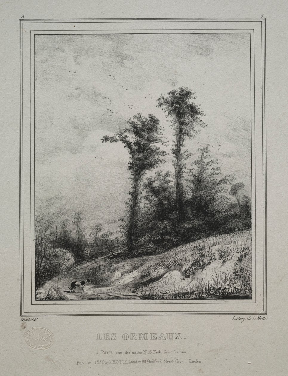 Paesaggi: Giovani olmi, 1829 da Paul Huet