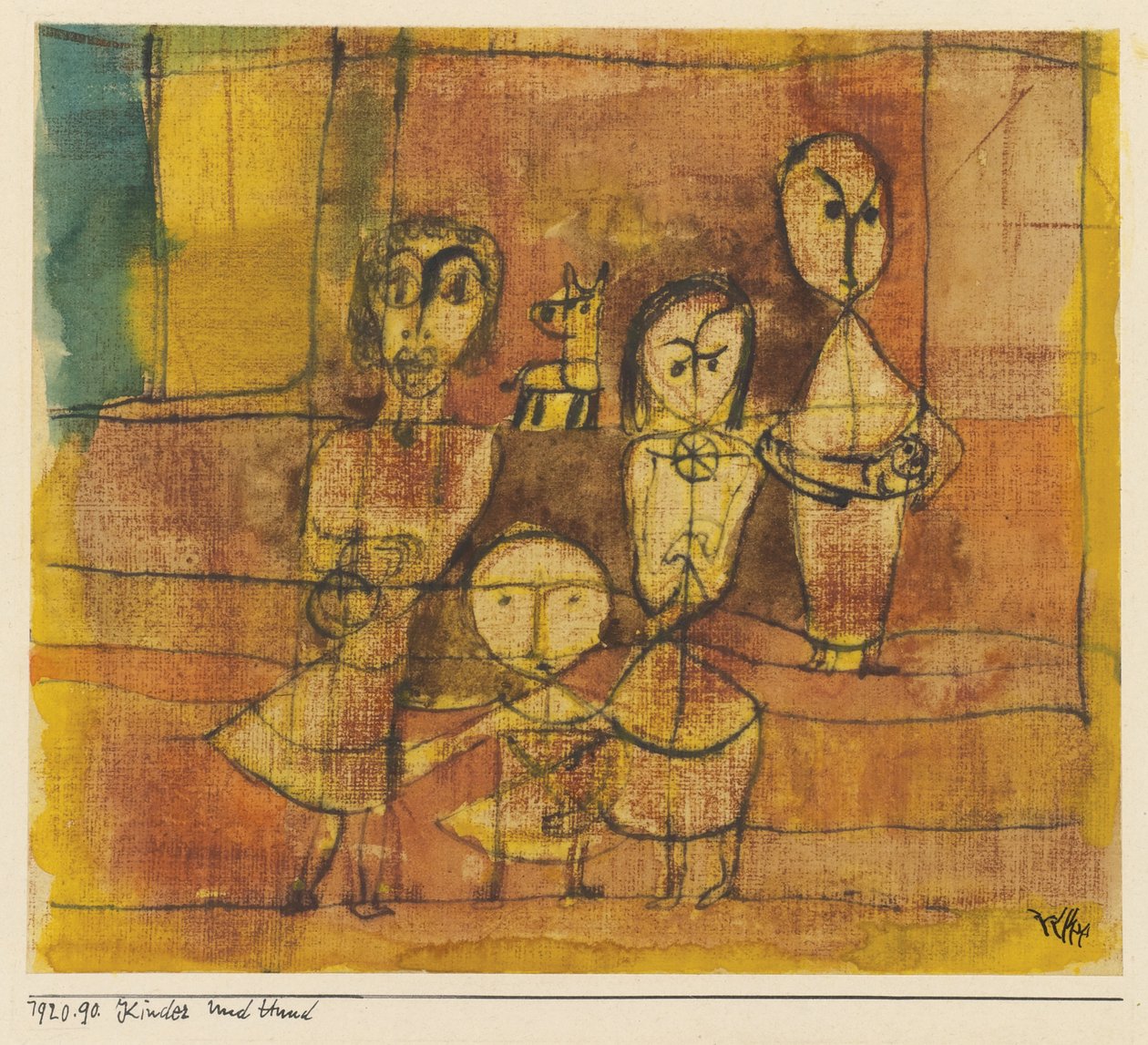 Bambini e cane, 1920 da Paul Klee