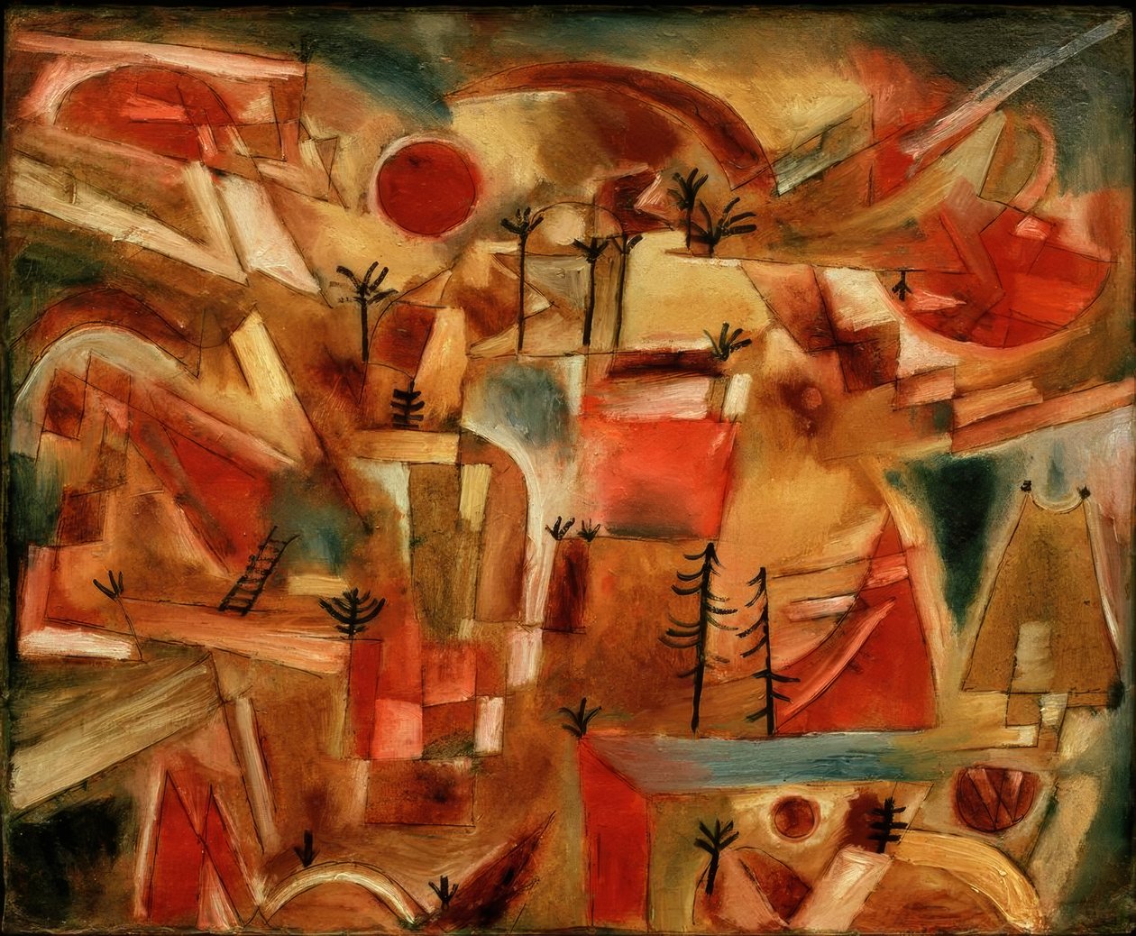 Paesaggio roccioso (con palme e pini) da Paul Klee