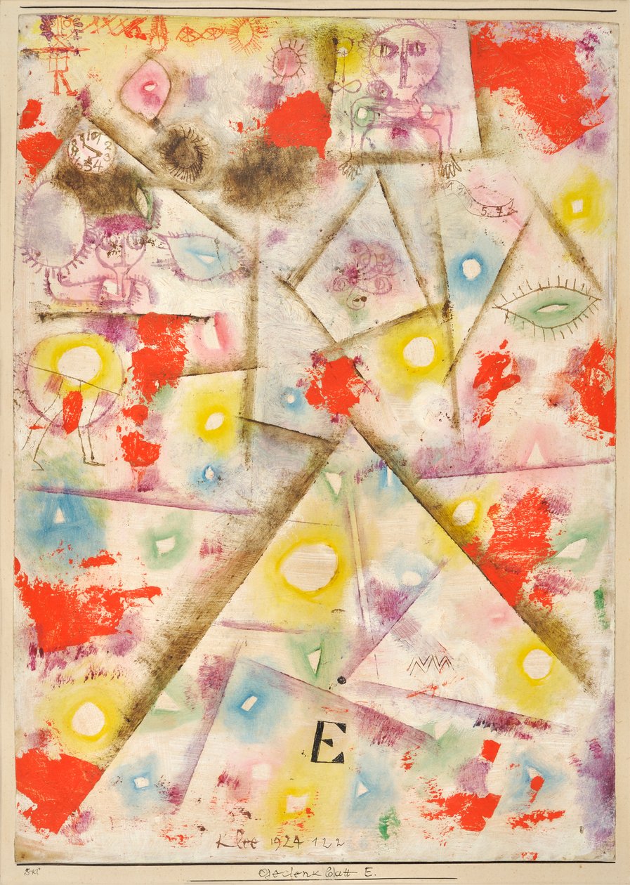 Foglio commemorativo E Gedenkblatt E, 1924 da Paul Klee
