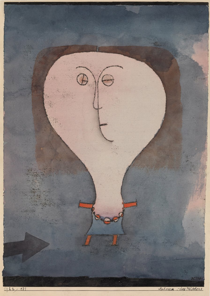 Paura di una ragazza, 1922 da Paul Klee
