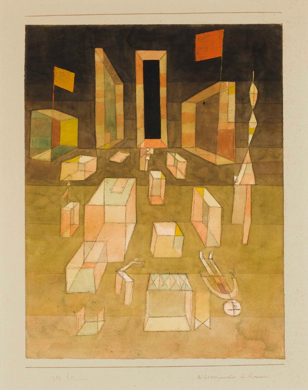 Nichtcomponiertes im Raum Non composto nello spazio, 1929 da Paul Klee
