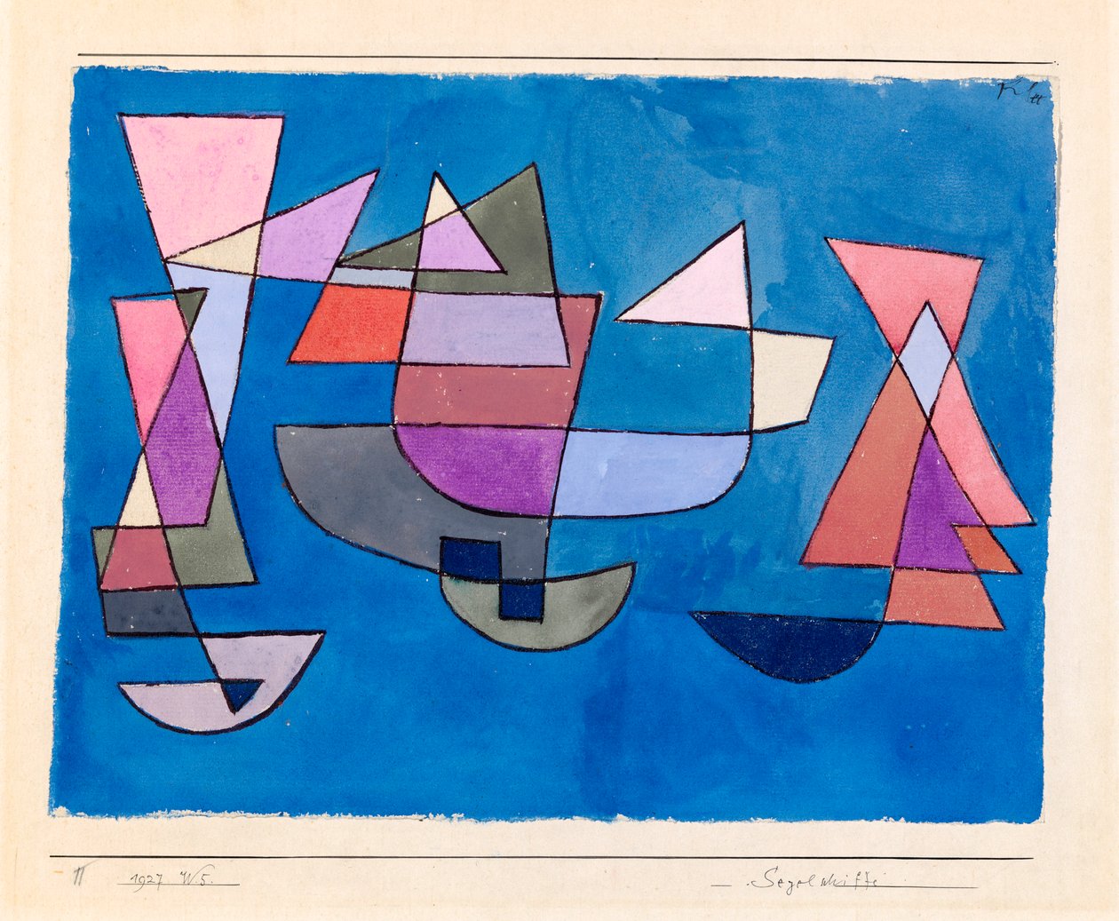 Segelschiffe Bateaux à voile, 1927 da Paul Klee