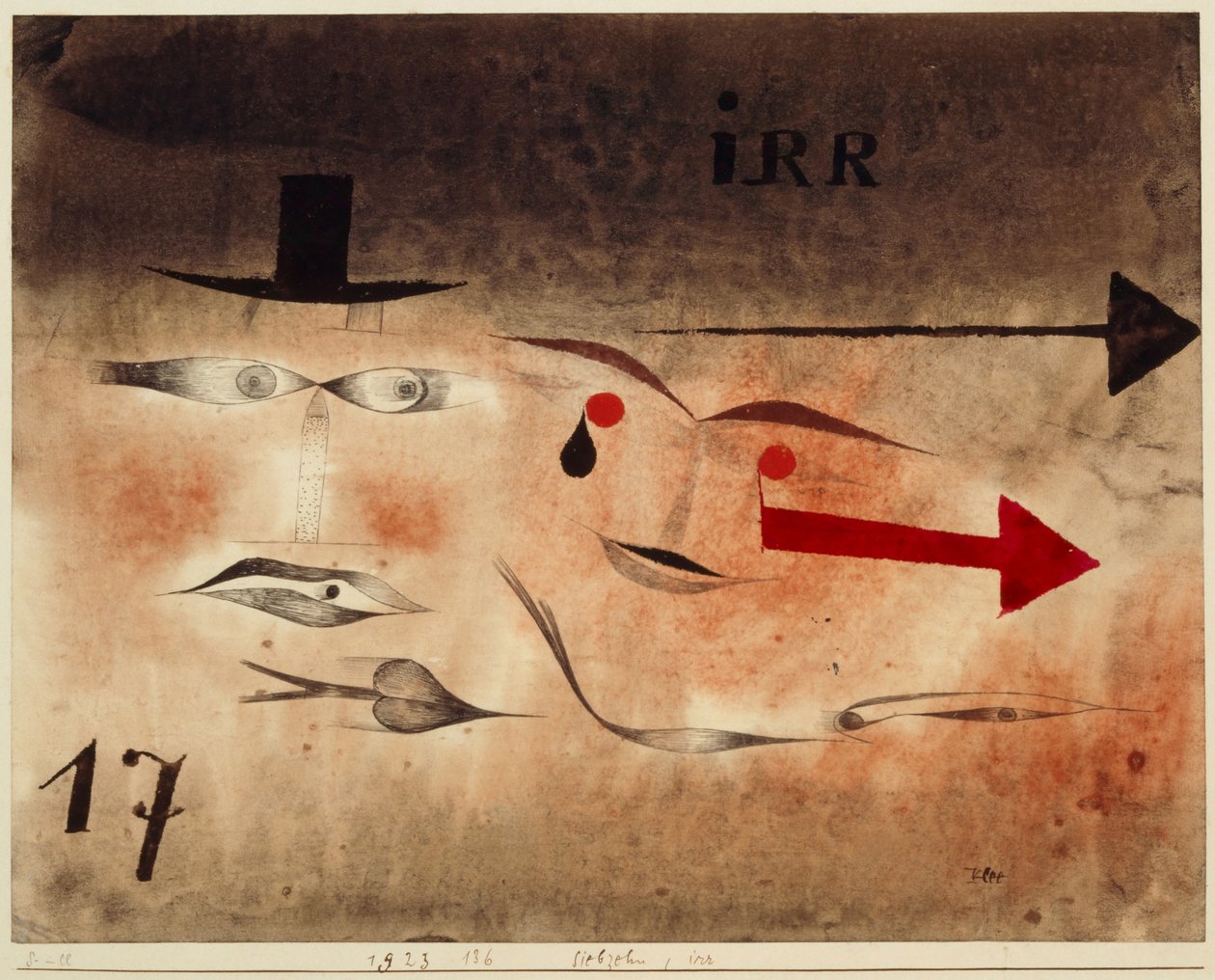 Diciassette, pazzo, 1923 da Paul Klee