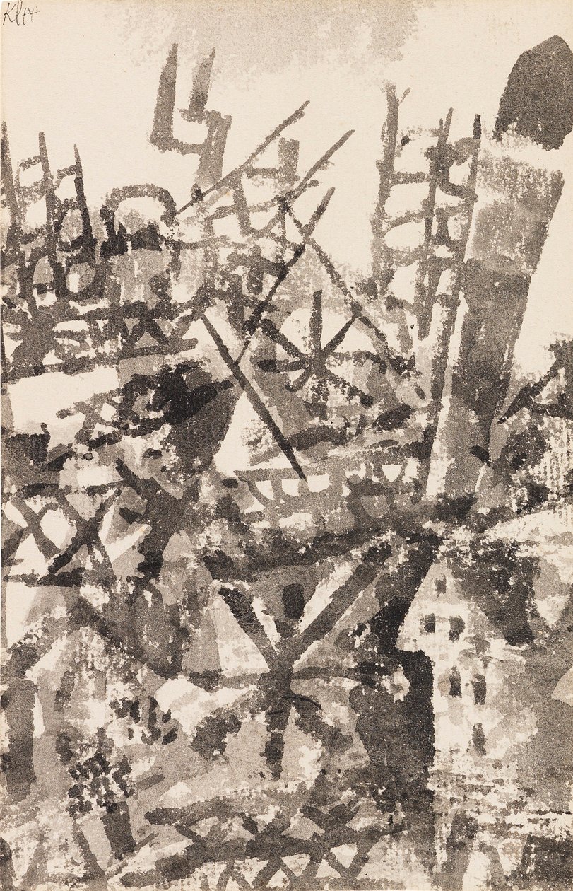 La guerra che cammina su una località da Paul Klee