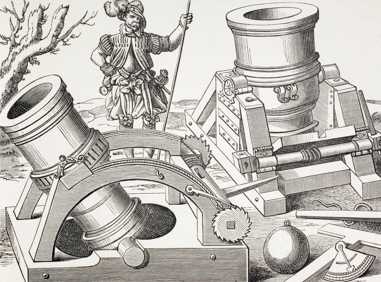 Mortai del XVI secolo su carrelli mobili. da Paul Lacroix