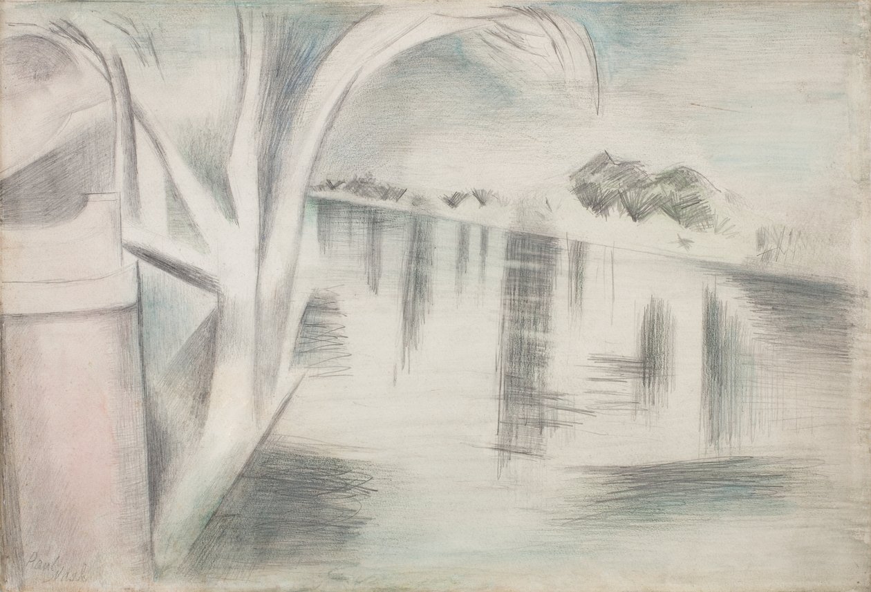 Fiume e alberi da Paul Nash