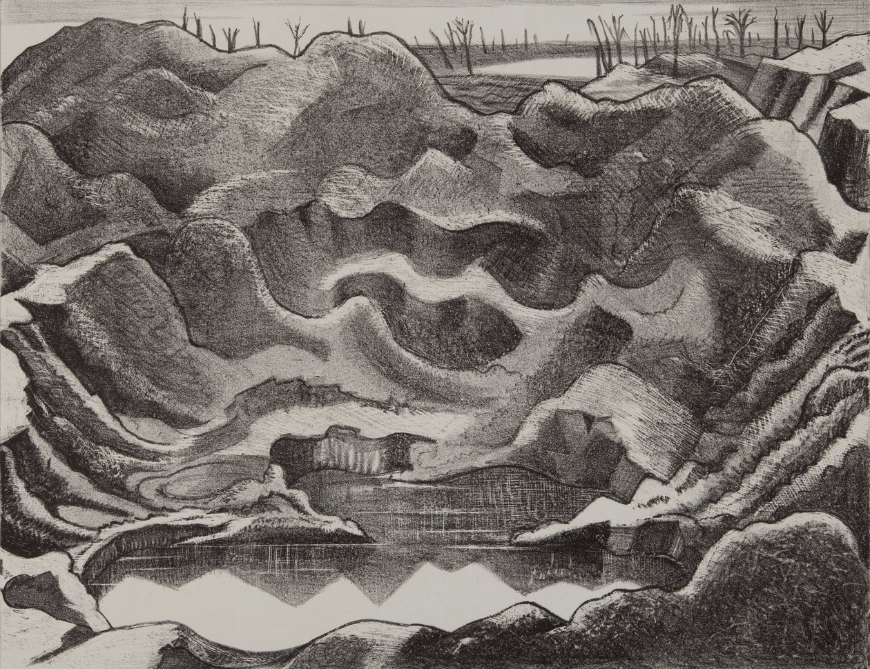 Il cratere della miniera, collina 60, saliente di Ypres da Paul Nash