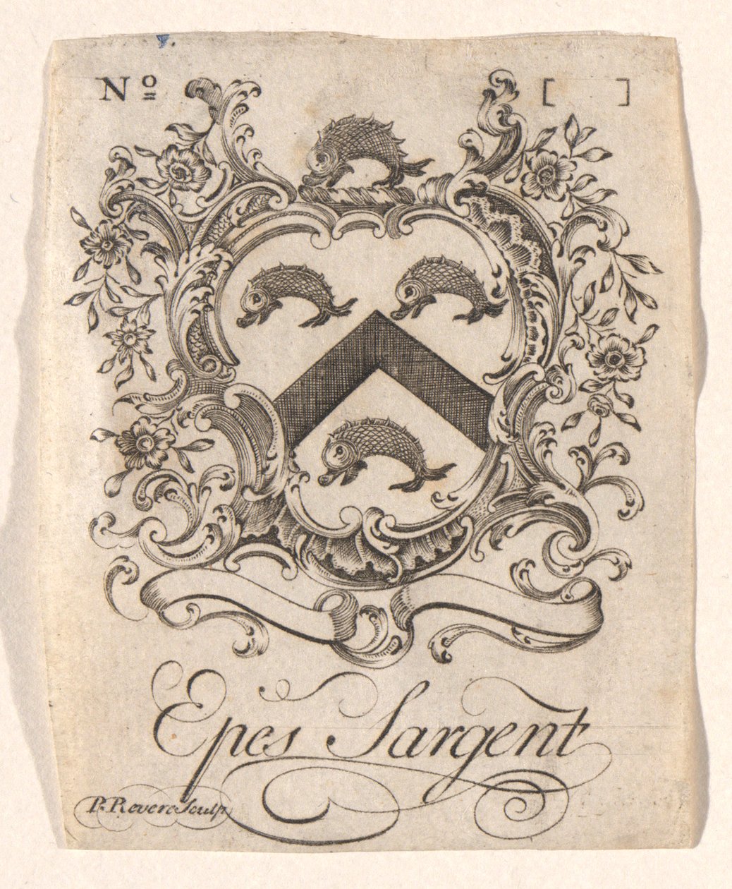 Ex libris di Epes Sargent da Paul Revere