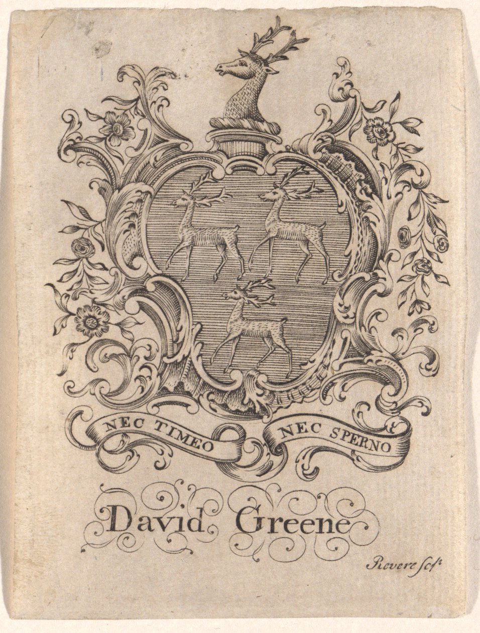 Ex Libris di David Greene da Paul Revere
