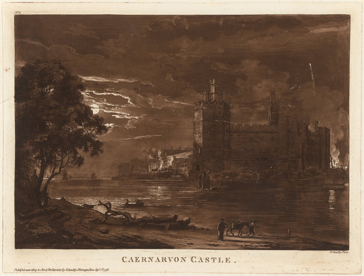 Castello di Caernarvon (Notte) da Paul Sandby