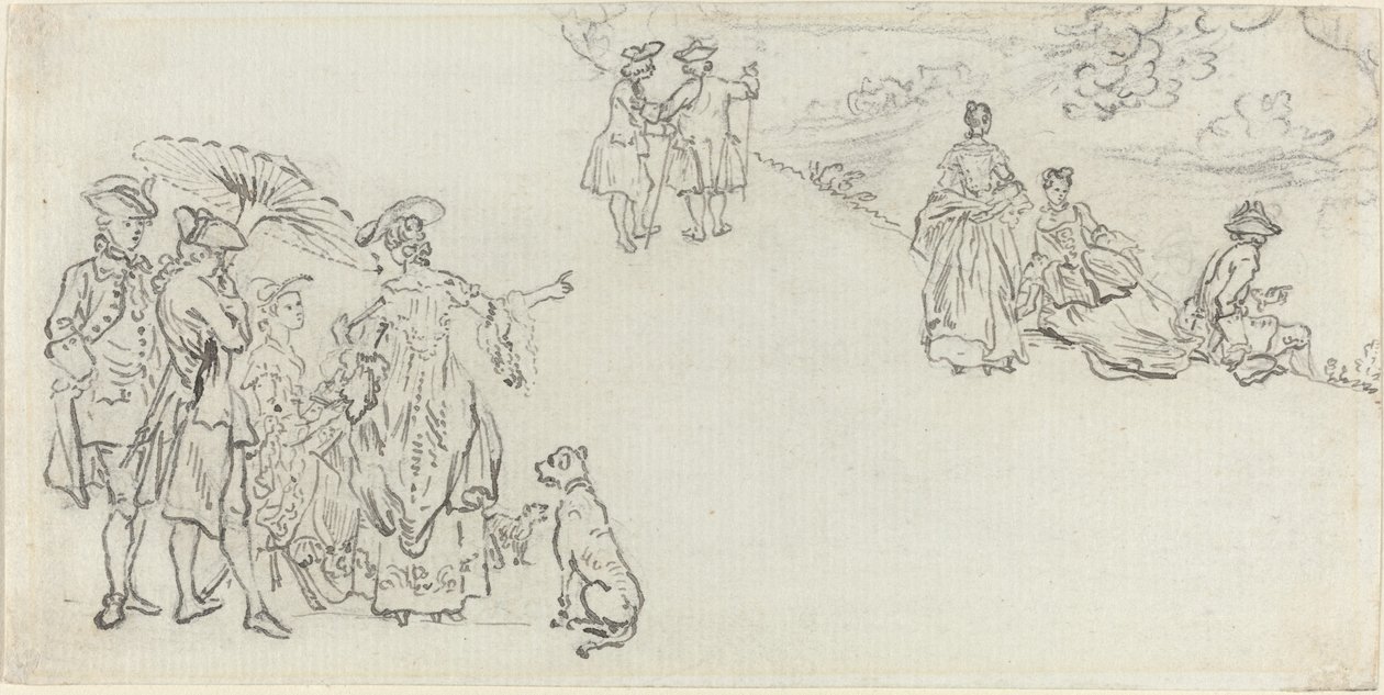 Signore e signori in un parco di campagna da Paul Sandby