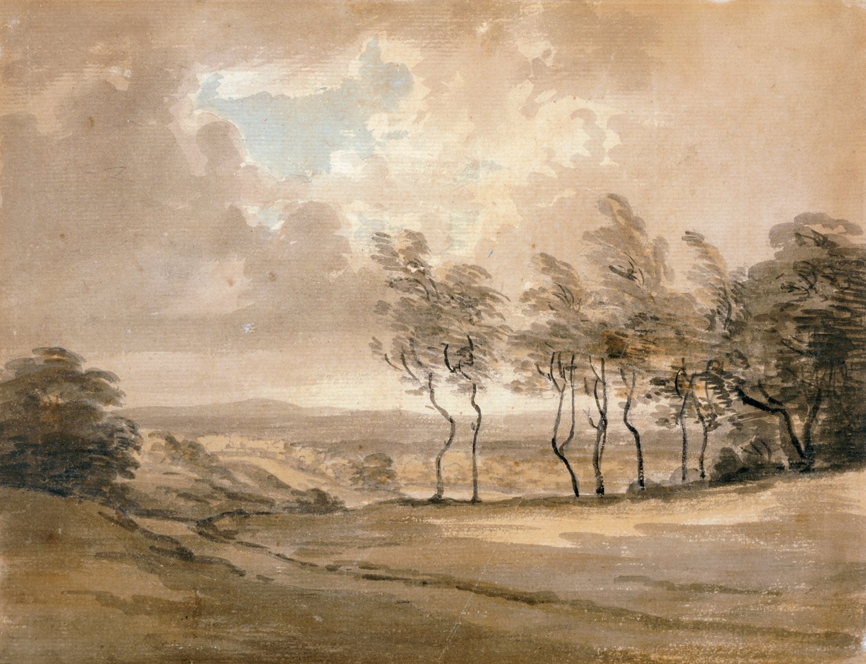 Veduta di Hampstead Heath, 18° secolo da Paul Sandby