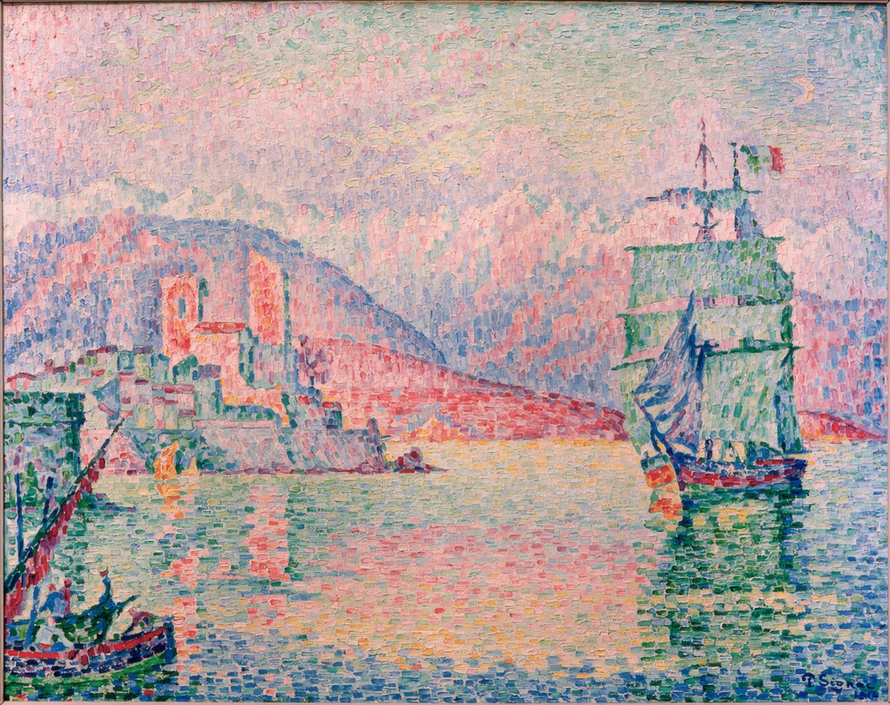 Porto di Antibes al tramonto da Paul Signac