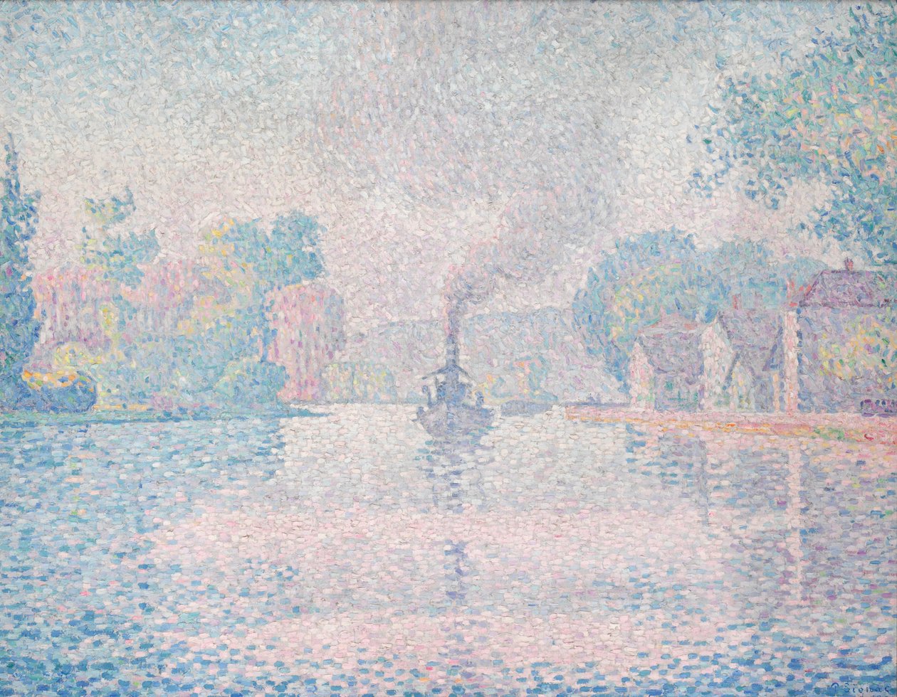 LHirondelle, nave a vapore sulla Senna vicino a Samois da Paul Signac