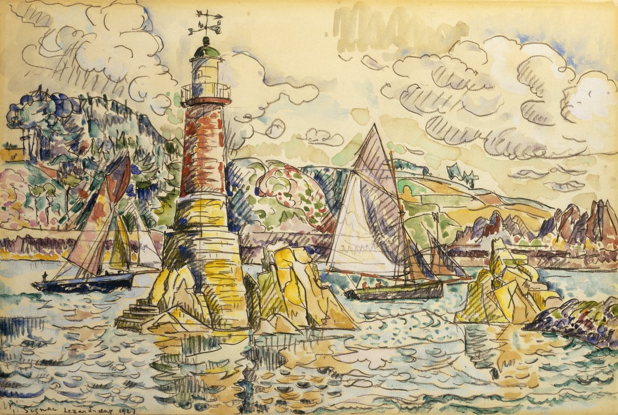 Il faro a Lezardrieux, 1927 da Paul Signac