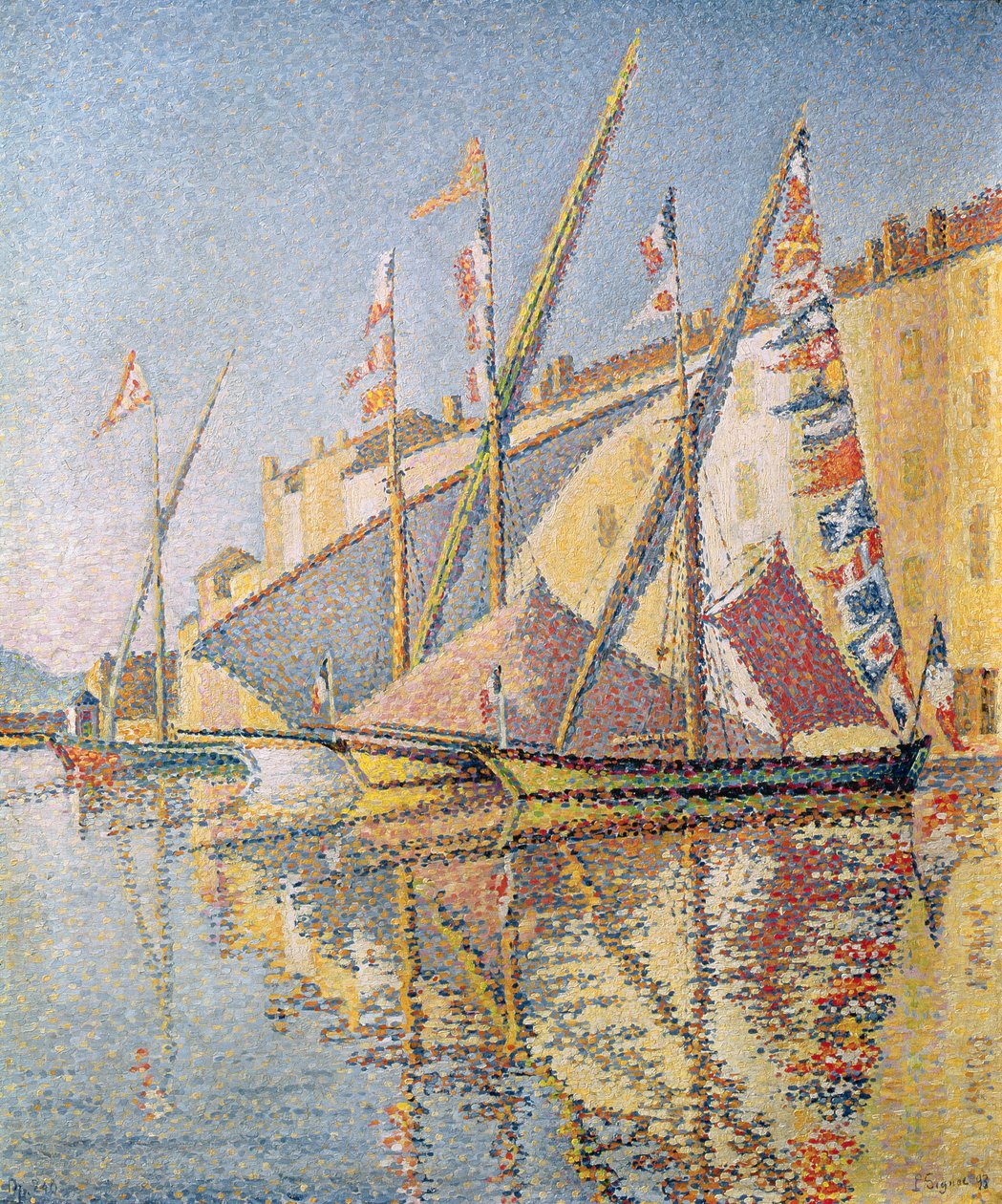 Barche a vela nel porto di St. Tropez, 1893 da Paul Signac