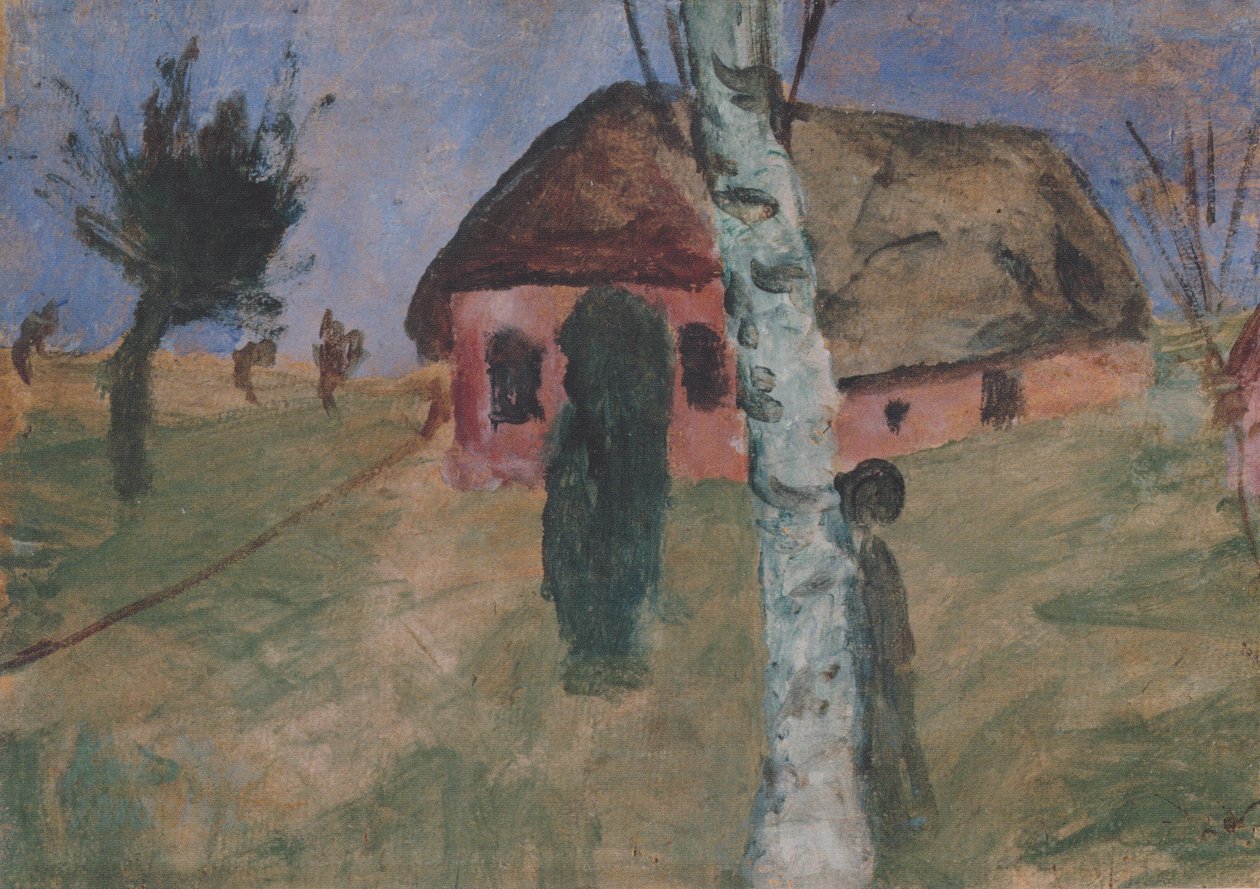 Casa rossa con betulla da Paula Modersohn Becker