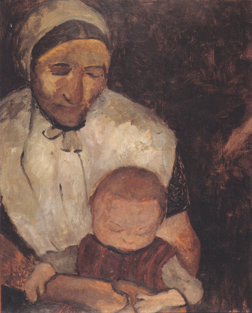 Contadina seduta con bambino in grembo da Paula Modersohn Becker
