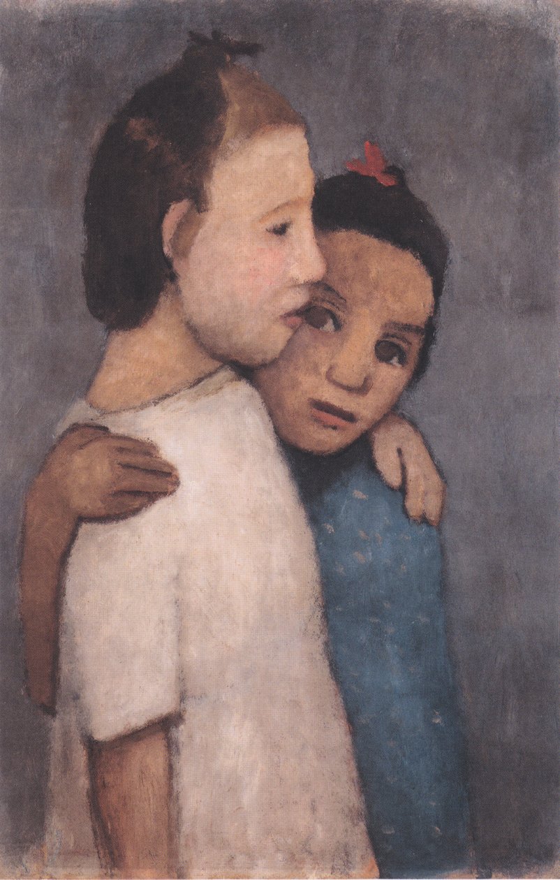 Due ragazze in abito bianco e blu da Paula Modersohn Becker