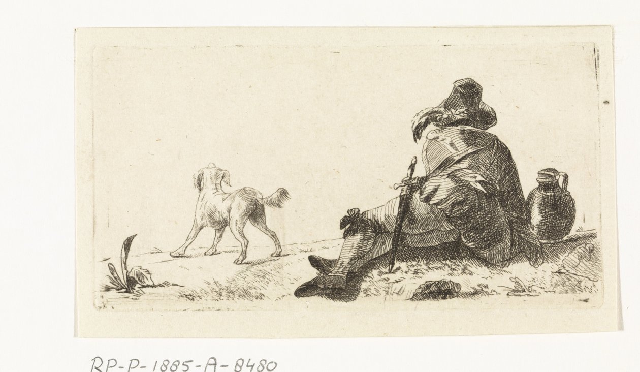 Uomo con cane da Paulus Charles Gerard Poelman