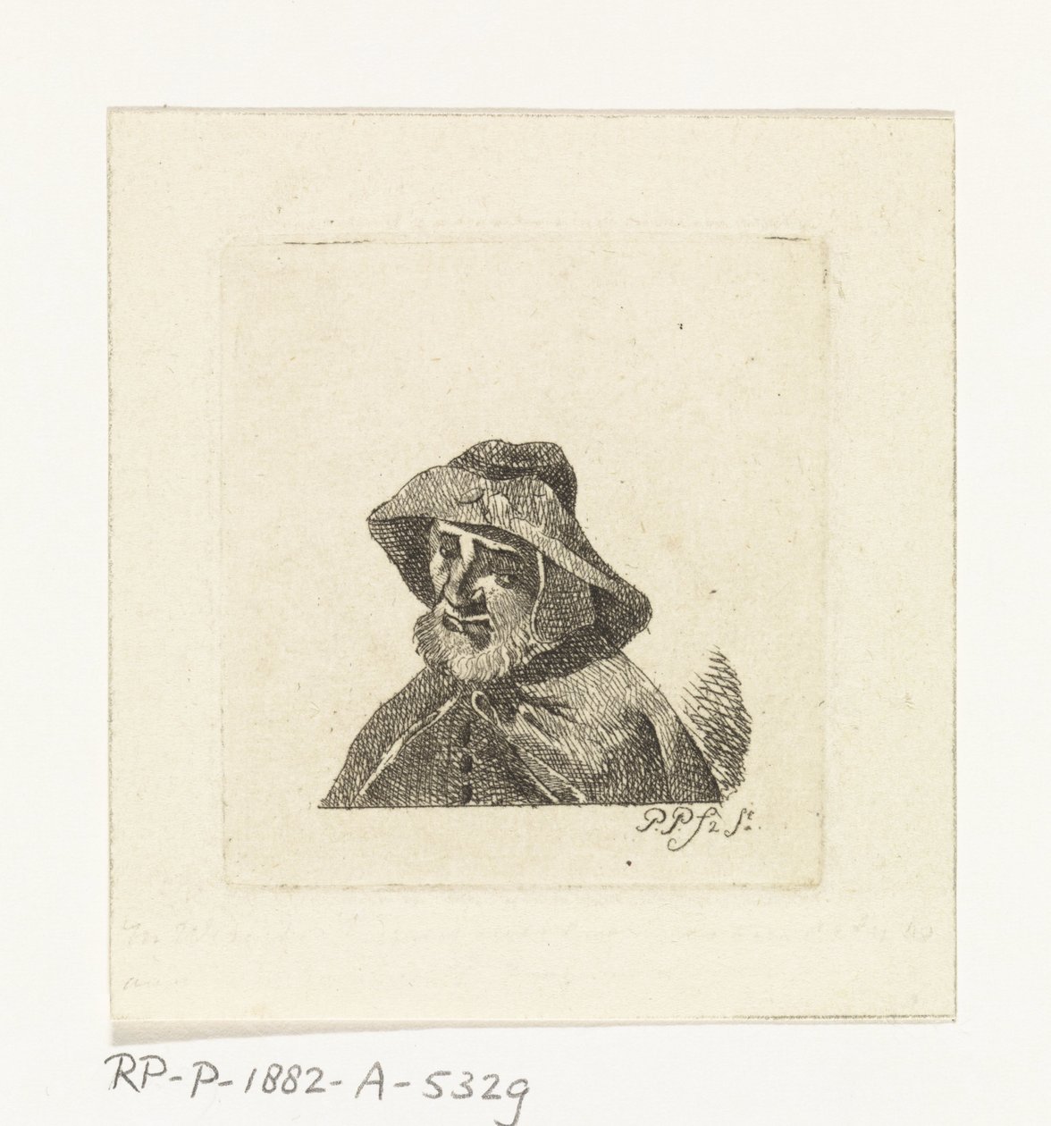 Vecchio con cappello da pescatore da Paulus Charles Gerard Poelman