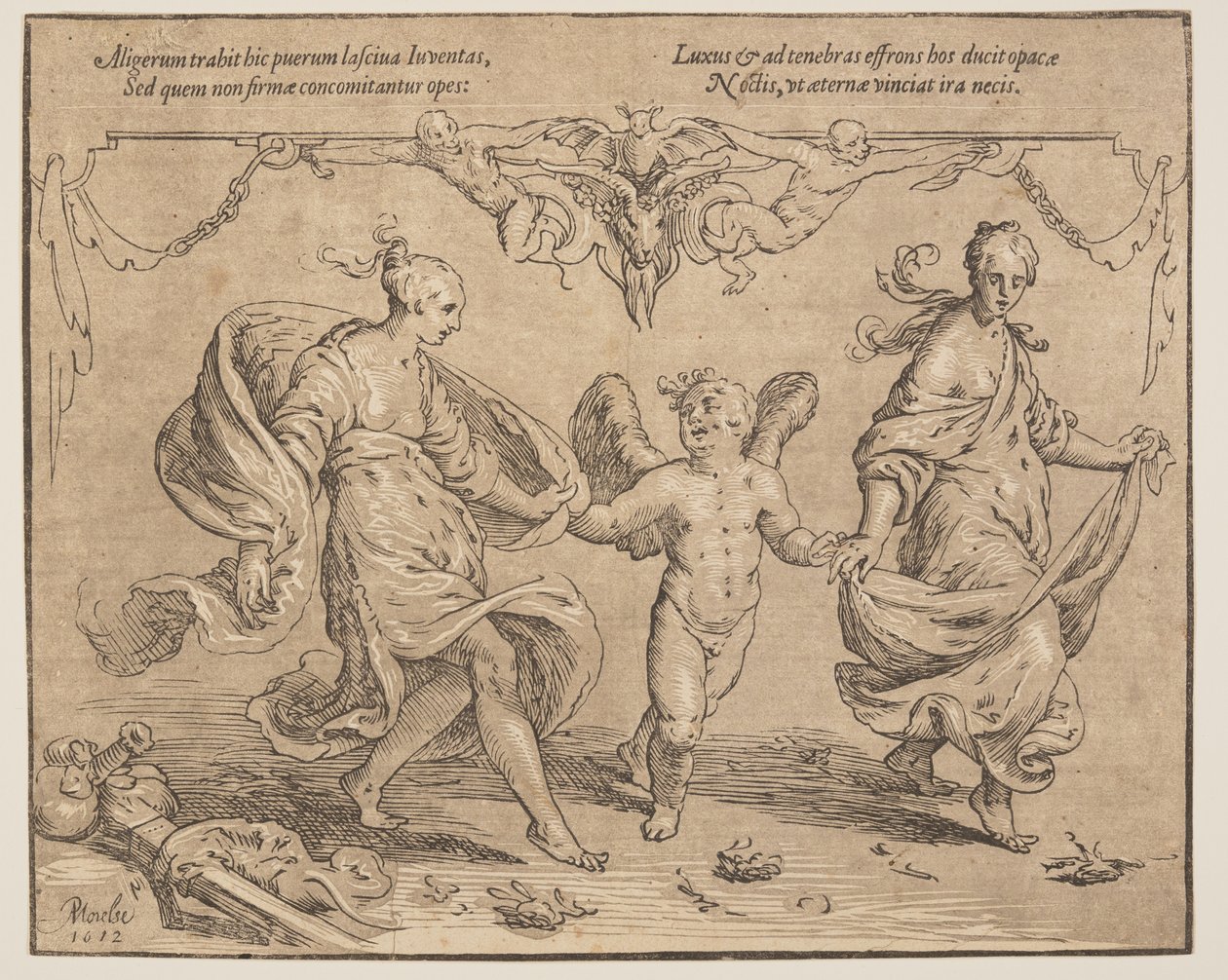 Cupido con Giovinezza e Lusso da Paulus Moreelse