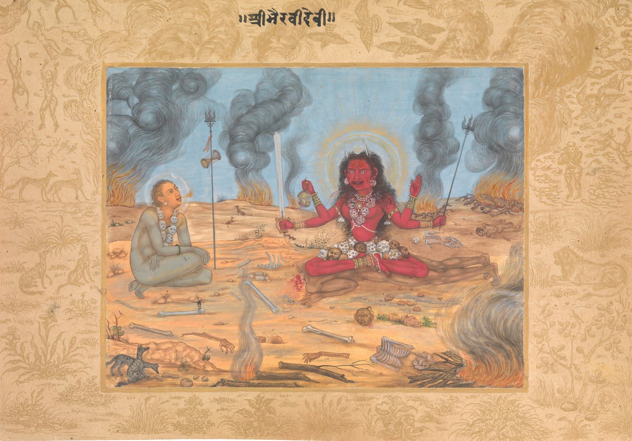 La dea Bhairavi Devi con Shiva, ca. 1630-35 da Payag.