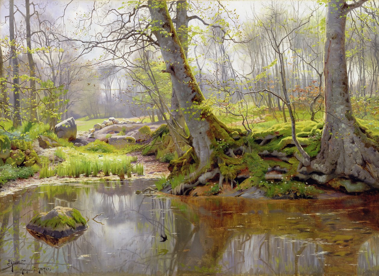 Stagno nel bosco, 1890 da Peder Monsted