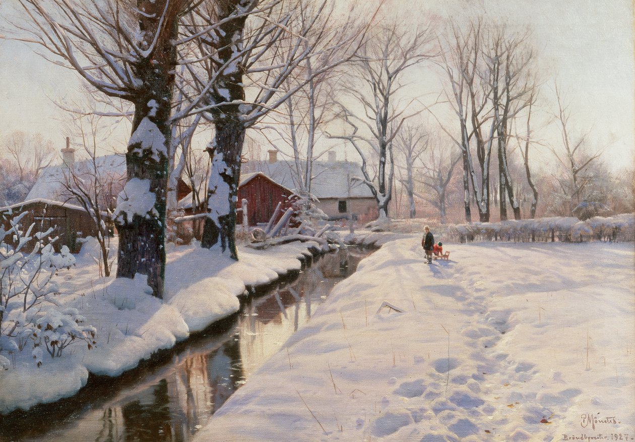 Paesaggio invernale boscoso da Peder Monsted
