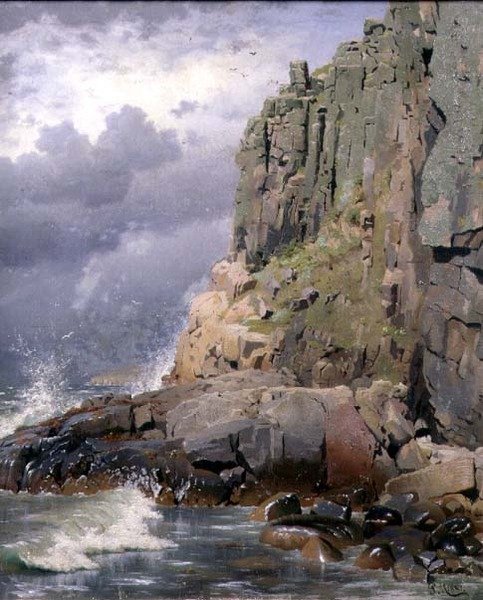 Paesaggio costiero con scogliere da Peder Monsted