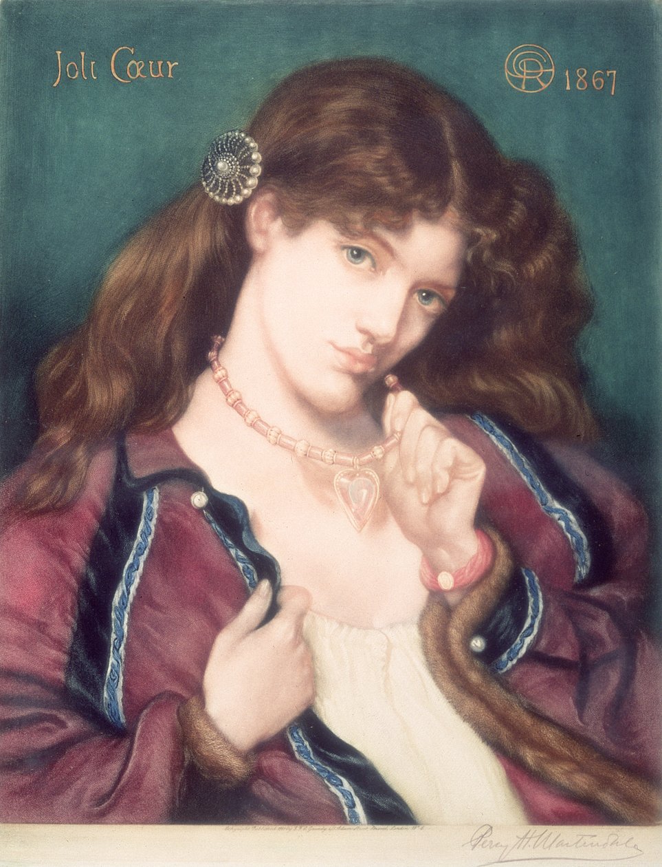 Joli Coeur, dopo Dante Gabriel Rossetti (1828-82), 1867 da Percy Martindale