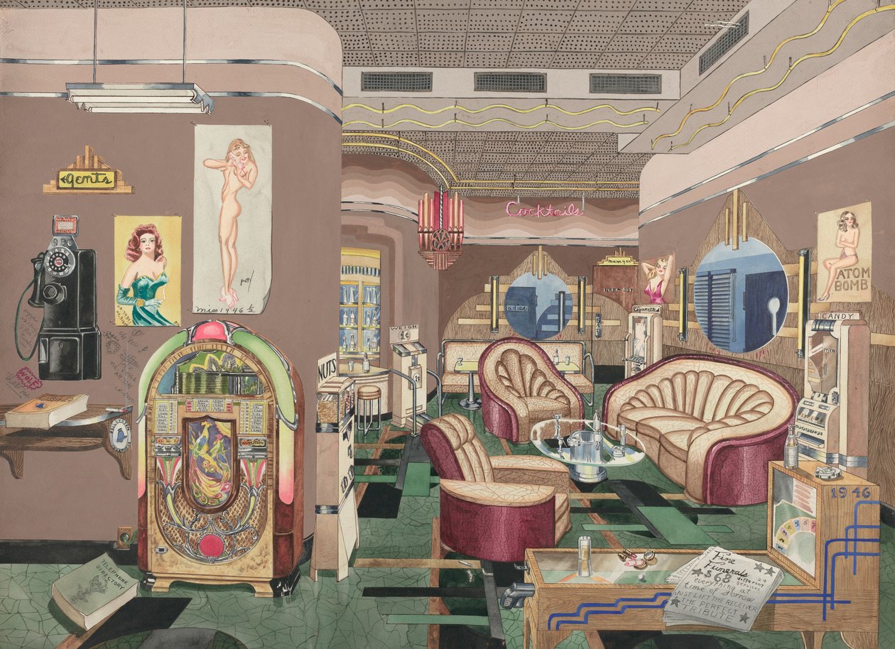 Cocktail Lounge, 1946, 1935-1942 da Perkins Harnly