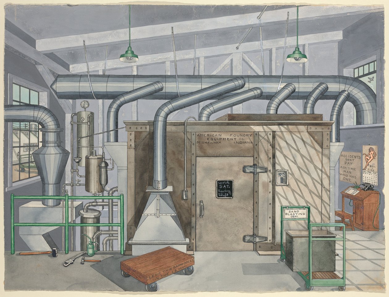 Camera di sabbiatura esterna, 1935 da Perkins Harnly
