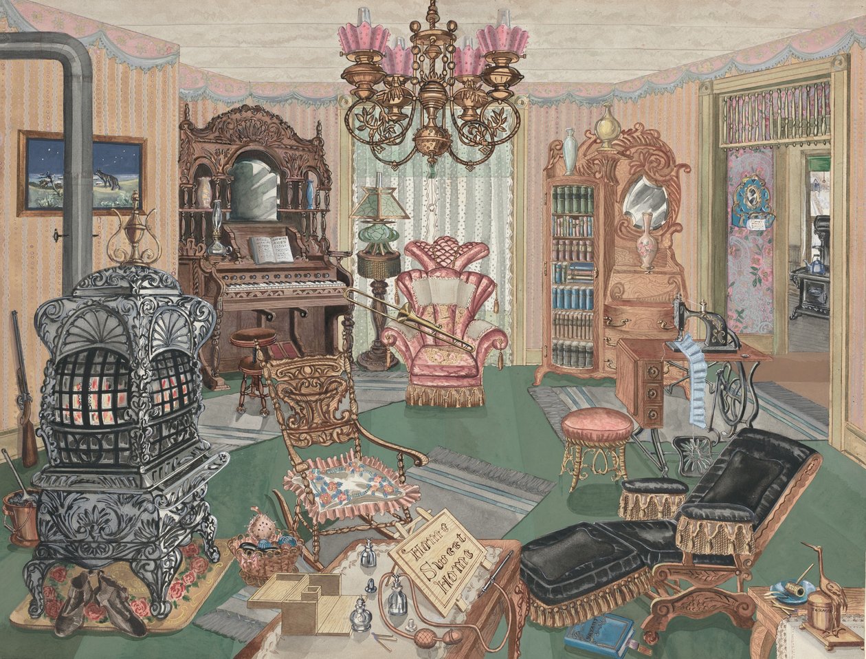 Salotto rurale, 1900, 1935-1942 da Perkins Harnly