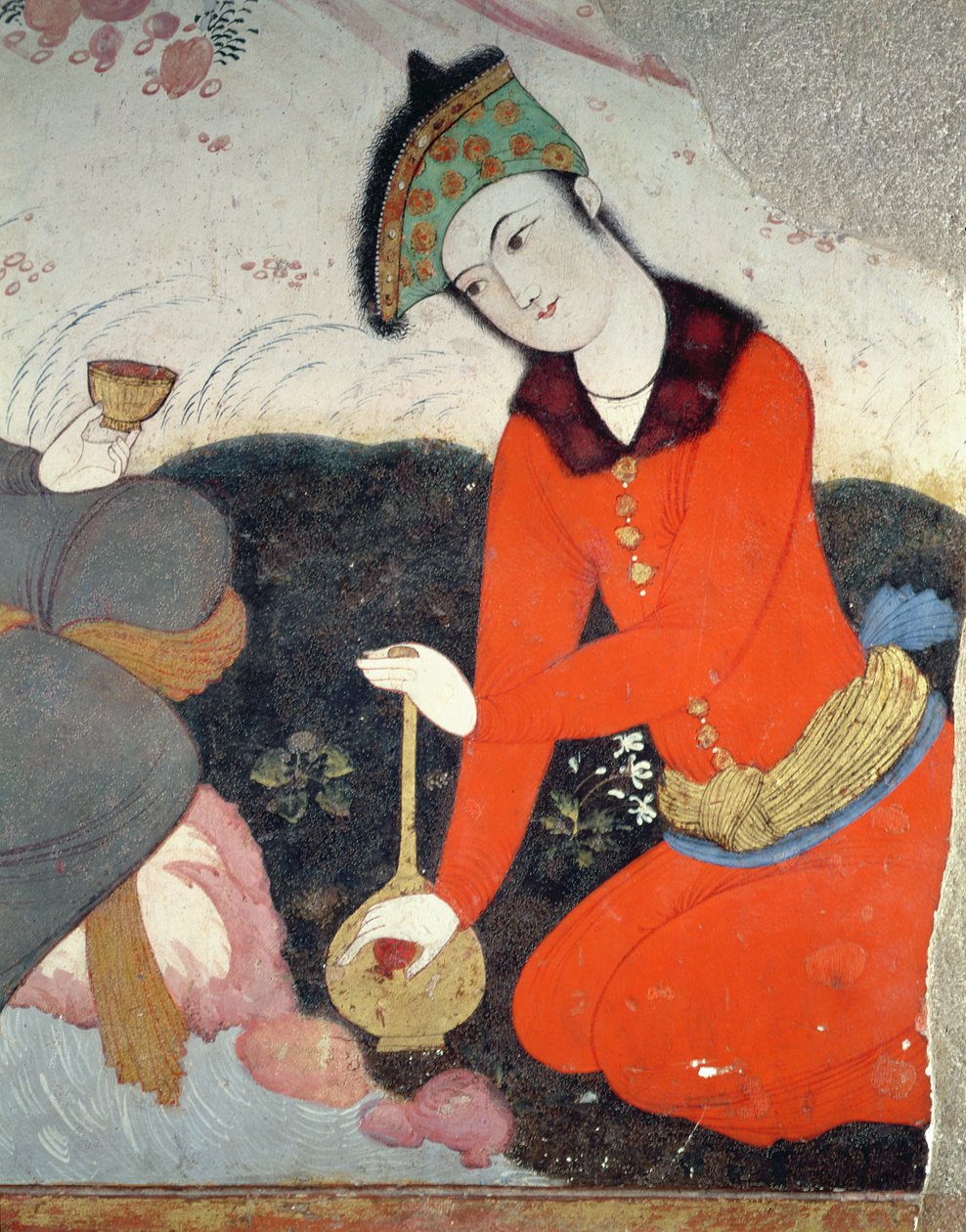 Cortigiano alla corte di Shah Abbas I (dettaglio) da Persian School
