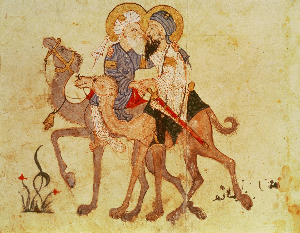 Ms Ar 3929 f.122, Addii di Abu-Zayd e Al-Harith prima del ritorno alla Mecca, da 