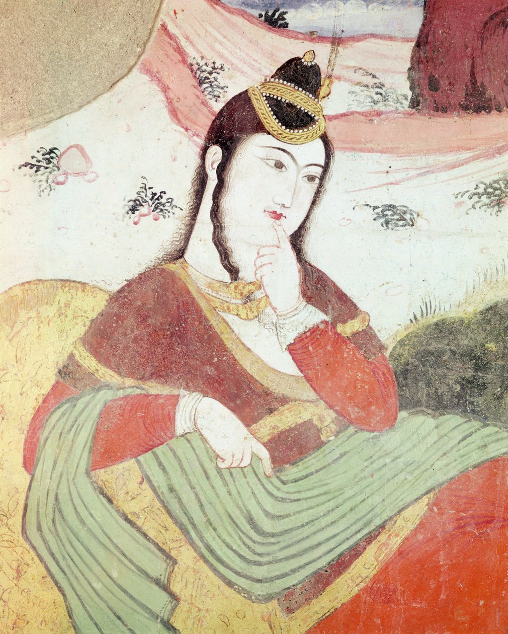 Donna della corte di Shah Abbas I, 1585-1627 (dettaglio) da Persian School