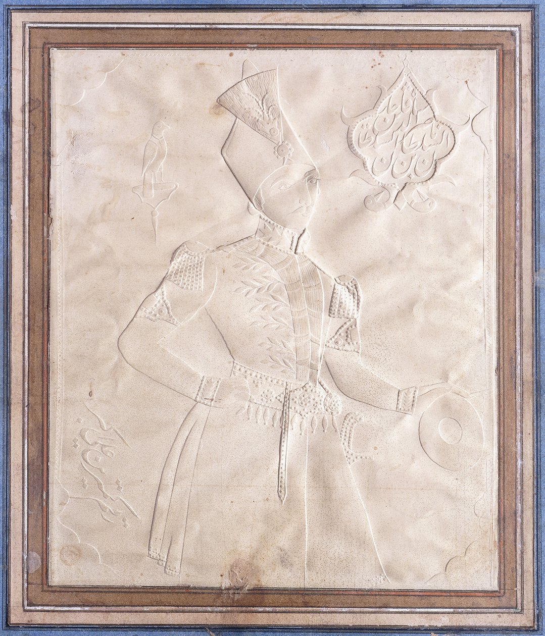 Uno schizzo khatt-i-nakhun di Nasr al-Din Shah da Persian School
