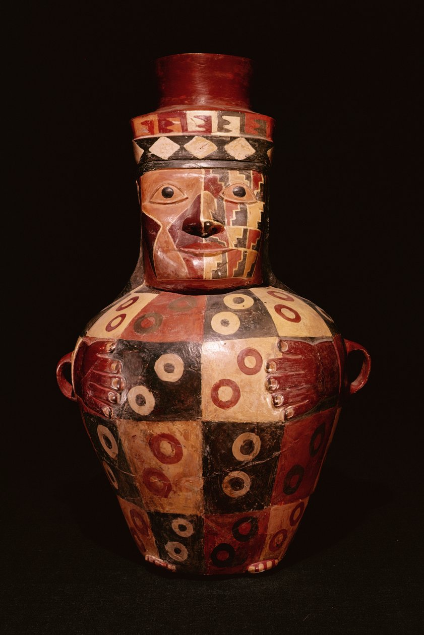 Vaso effigie, stile Tiahuanaco costiero, Fundo Pacheco, Rio Grande de Nazca, Perù da Peruvian School