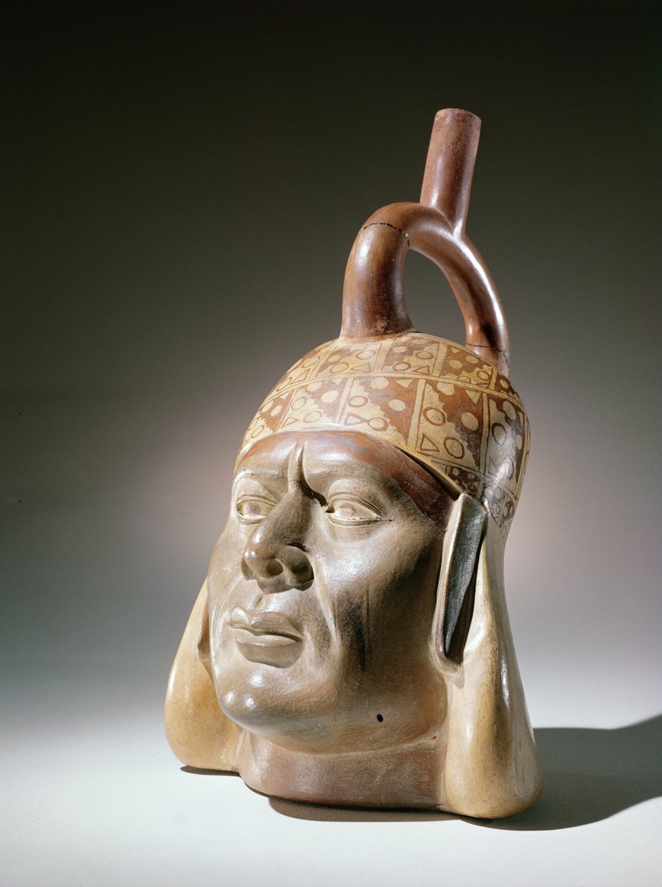 Vaso ritratto in ceramica, Mochica da Peruvian School