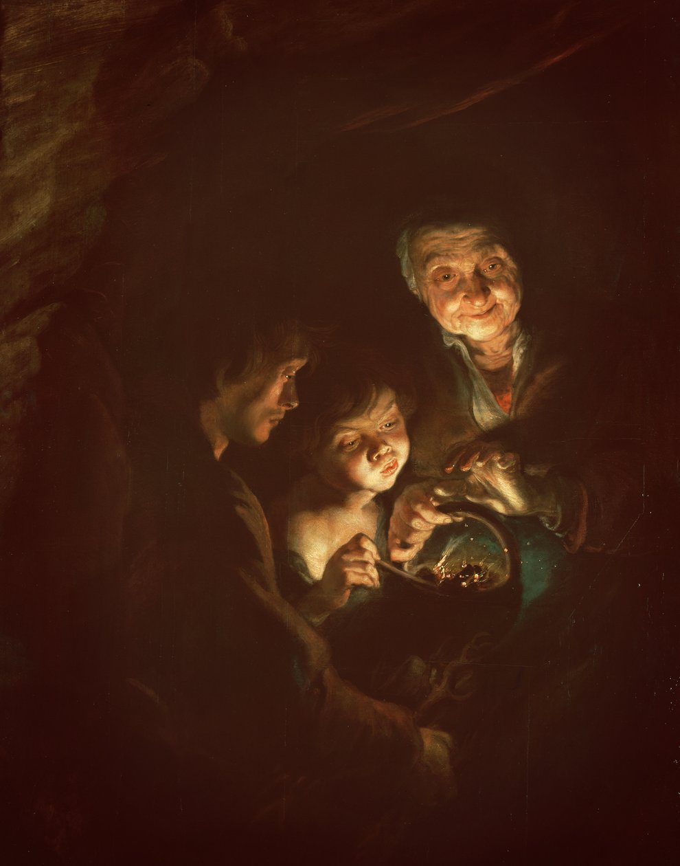 Vecchia donna con un braciere, c.1616-20 da Peter Paul Rubens