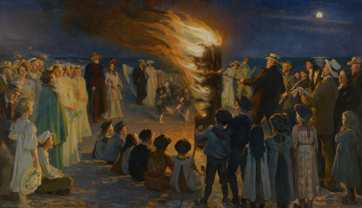 Falò di mezza estate sulla spiaggia di Skagen da Peder Severin Krøyer