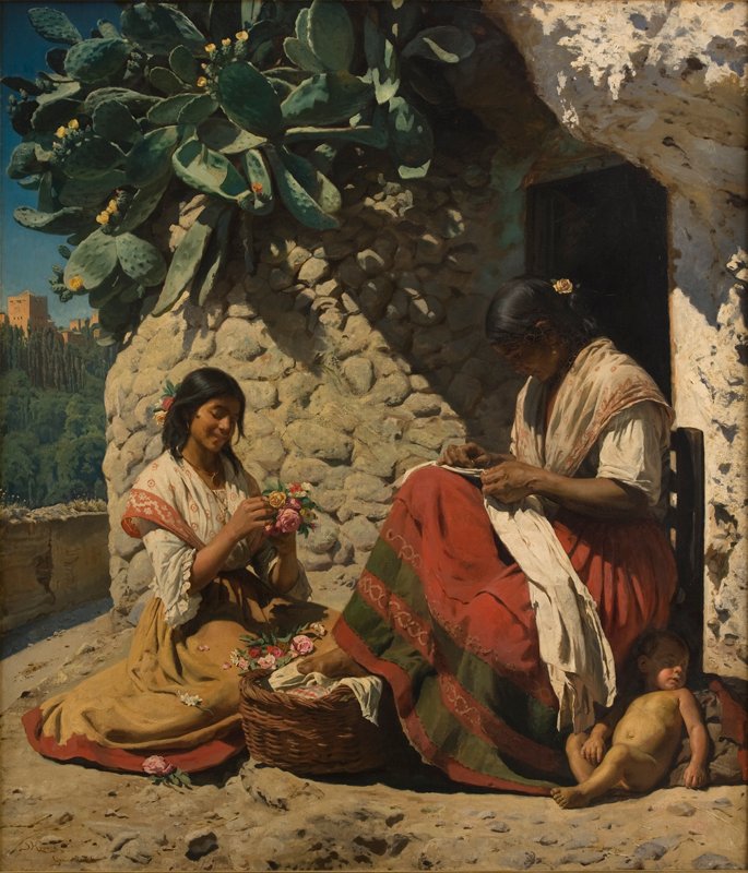 Due donne zingare fuori dalla loro casa da Peder Severin Krøyer