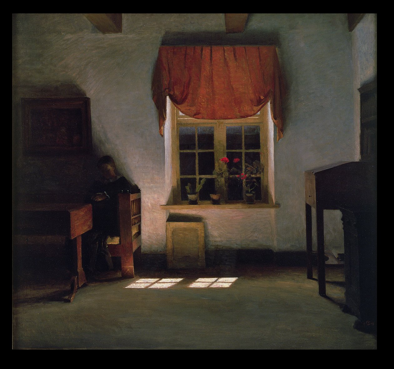 Donna che legge in un interno illuminato dal sole da Peter Vilhelm Ilsted