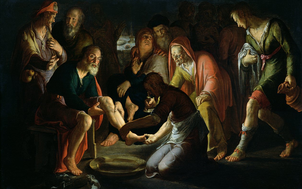 Cristo lava i piedi ai discepoli, 1623 da Peter Wtewael