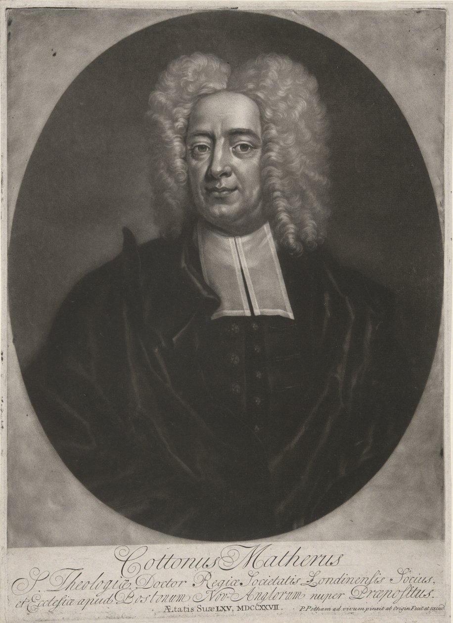 Cotton Mather, pub. 1728 da Peter (after) Pelham