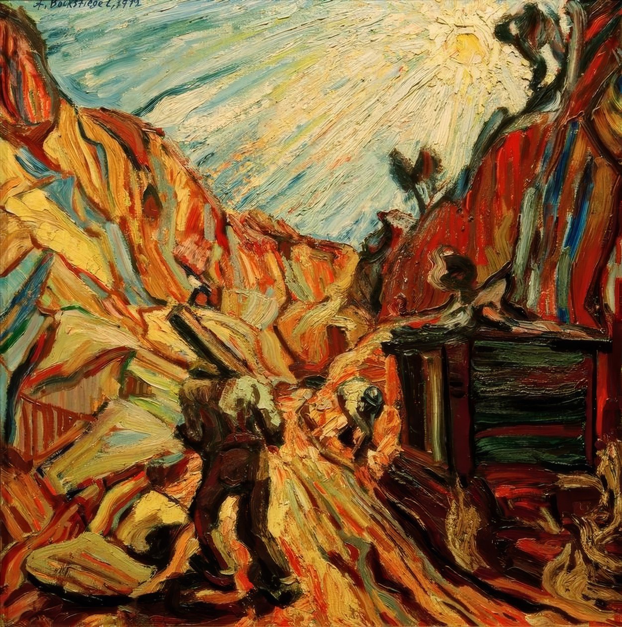 Lavoratori nella cava da Peter August Böckstiegel