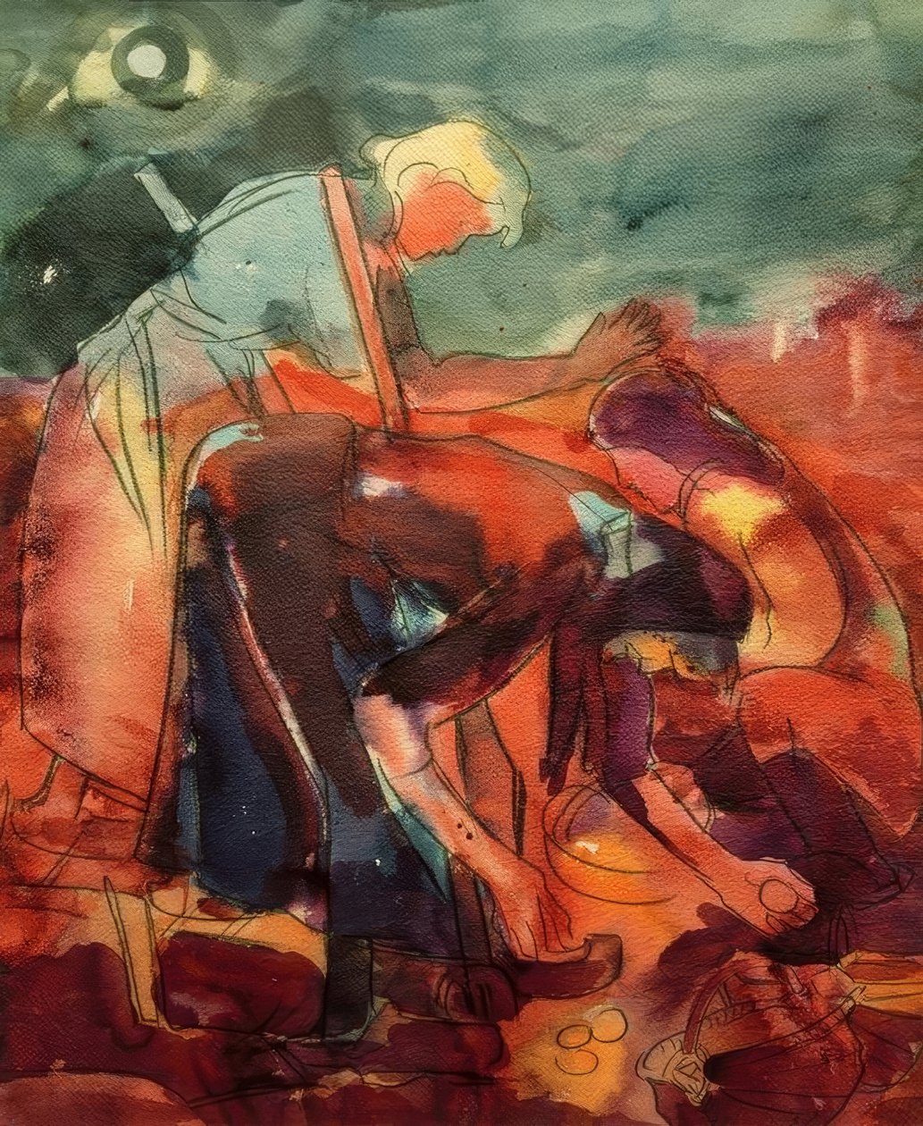 Raccolta delle patate da Peter August Böckstiegel